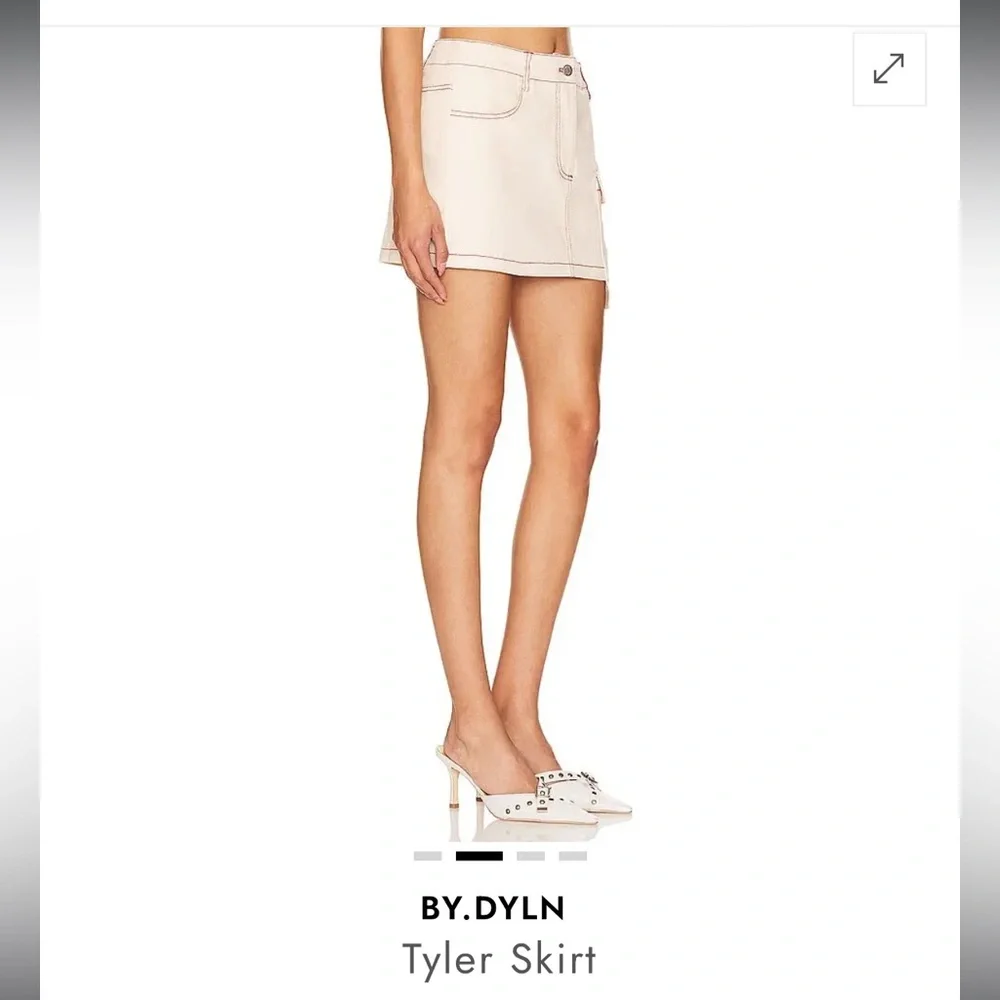 By.Dyln REVOLVE Skirt in cream bone with contrast stitching L Large